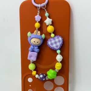 Handmade authentic Labubu PopBean phone charm